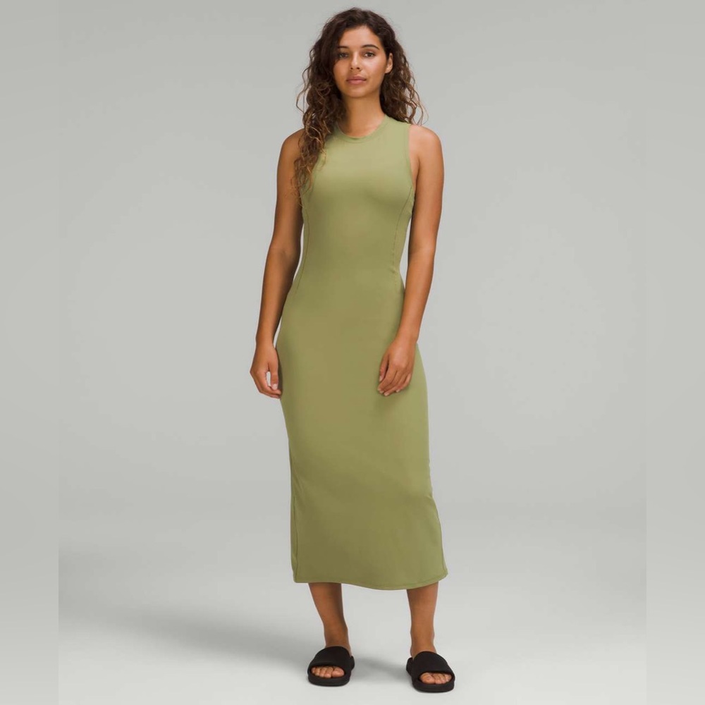 Lululemon All Aligned Midi Dress Bronze Green